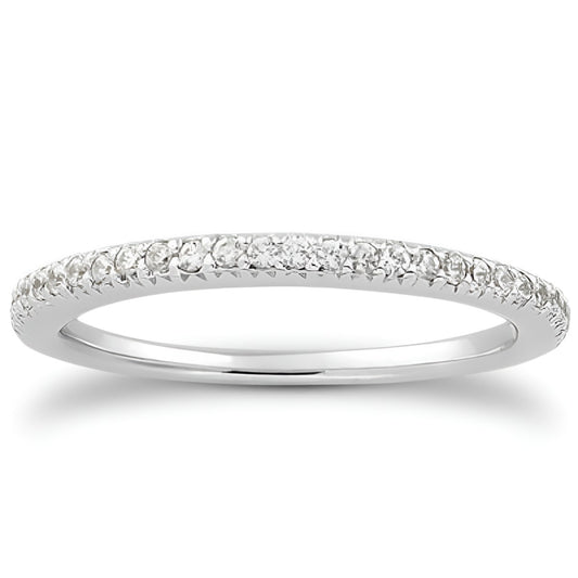Fancy Engraved Pave Diamond Wedding Band in 14K White Gold (0.20 ct. tw.)