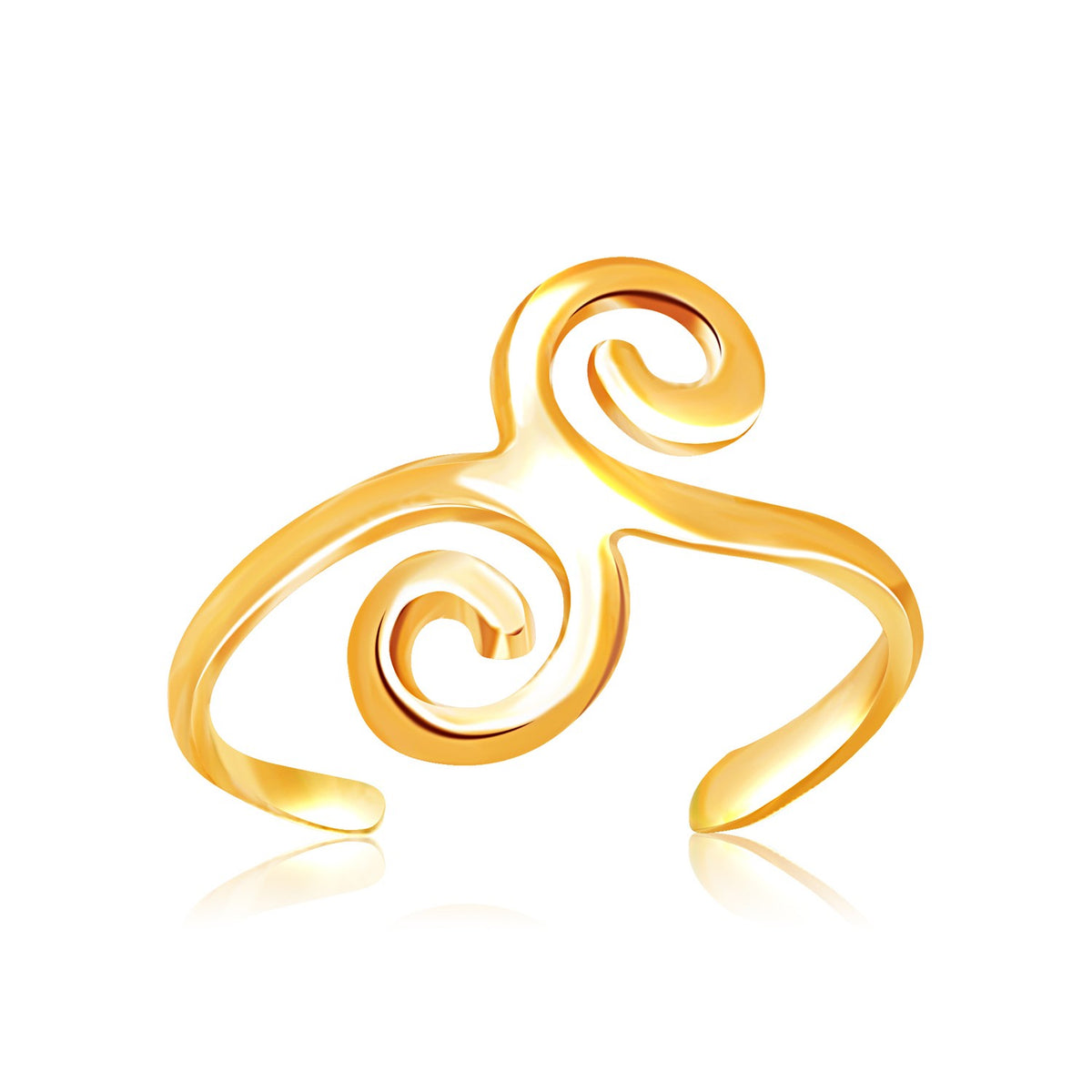 Scrollwork Motif Toe Ring in 14K Yellow Gold