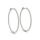 Slim Two Sided Diamond Hoop Earrings in 14K White Gold (1 1/2 cttw)