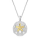 Sand Dollar Pendant Necklace in 14K Gold and Silver