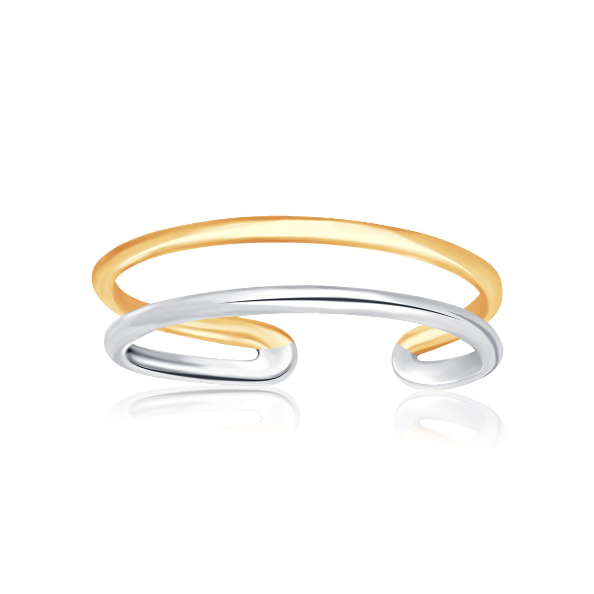 Fancy Open Wire Style Toe Ring in 14K Two-Tone Gold