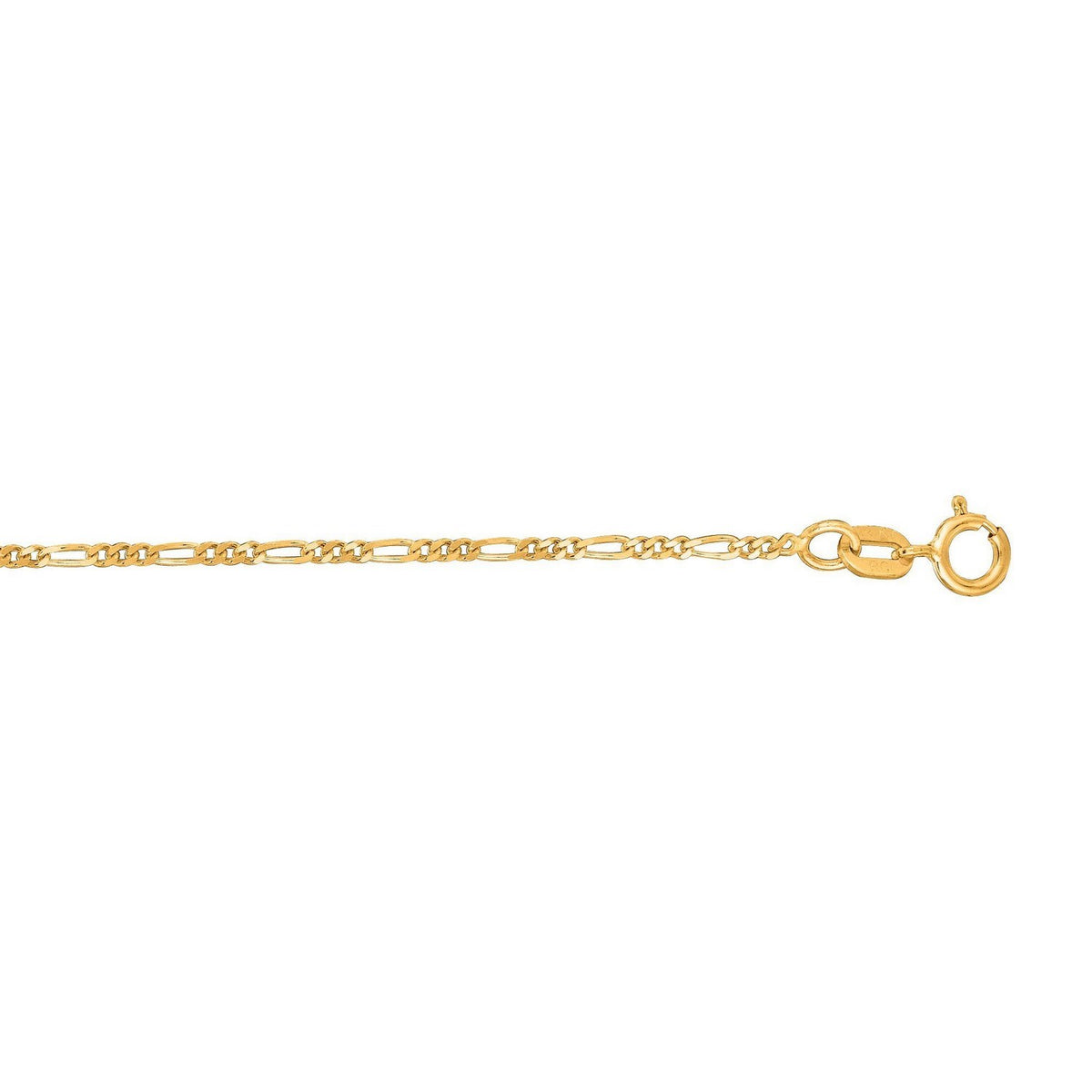 Figaro Anklet in 14K Yellow Gold 1.3mm