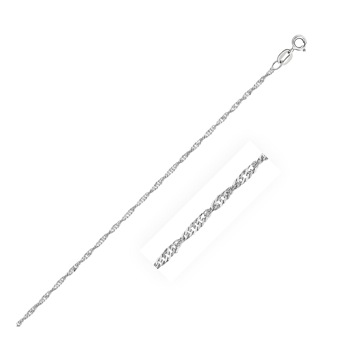 Singapore Chain in 10K White Gold (1.50 mm)