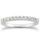 Fancy U Setting Shared Prong Diamond Wedding Band in 14K White Gold