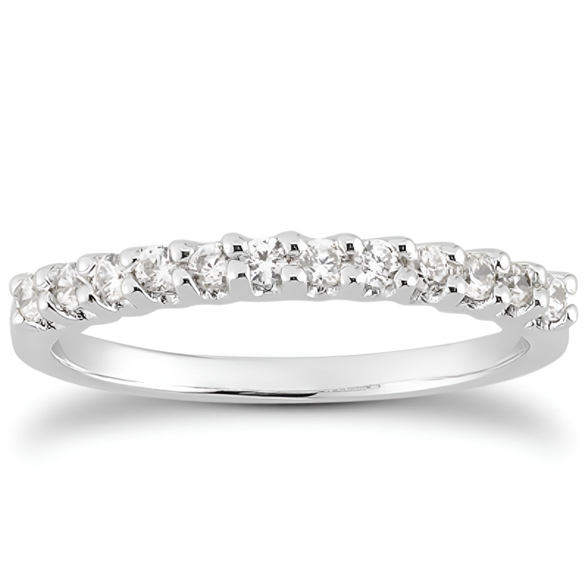 Fancy U Setting Shared Prong Diamond Wedding Band in 14K White Gold (0.24 ct. tw.)