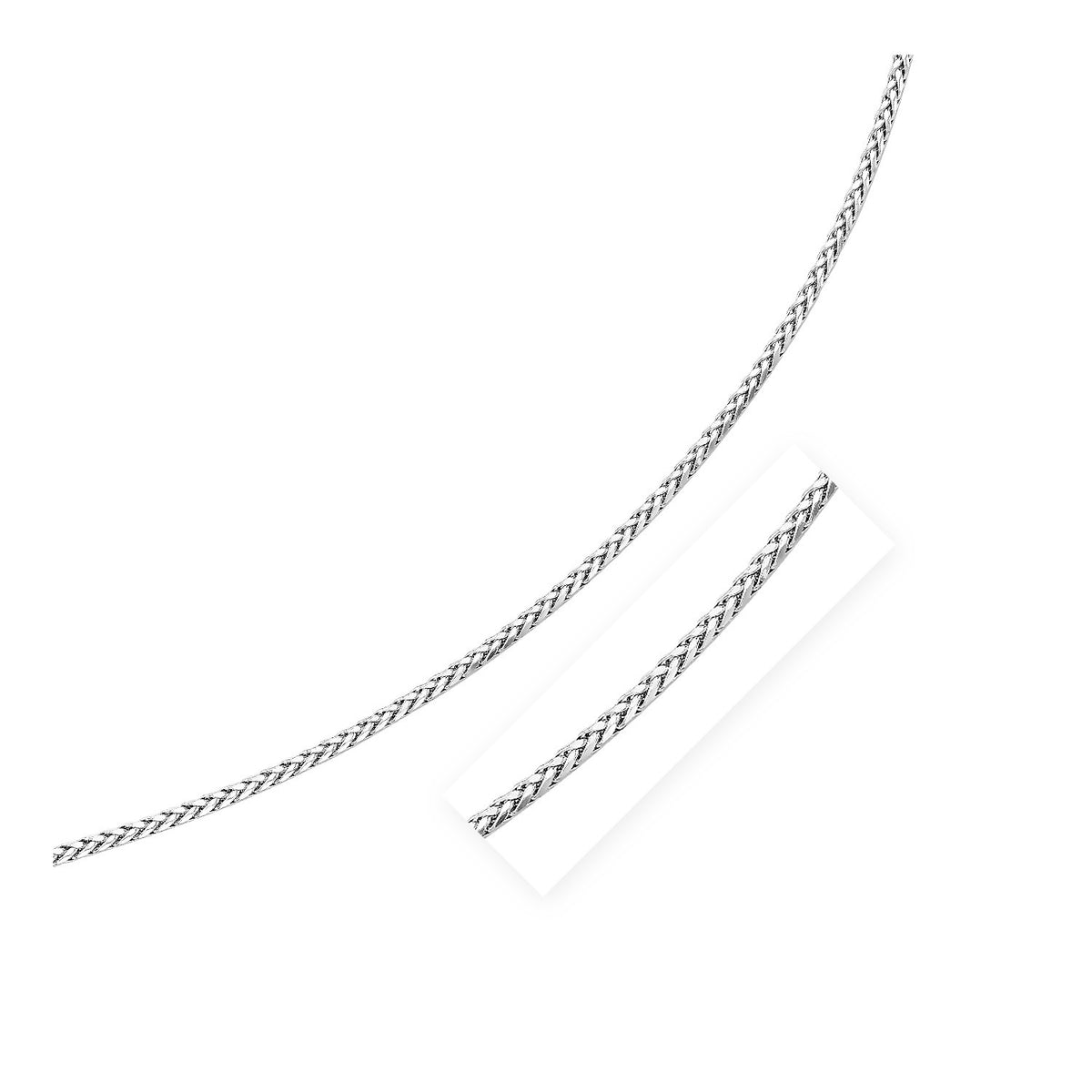 Wheat Chain in Rhodium-Plated Sterling Silver (3.20 mm)