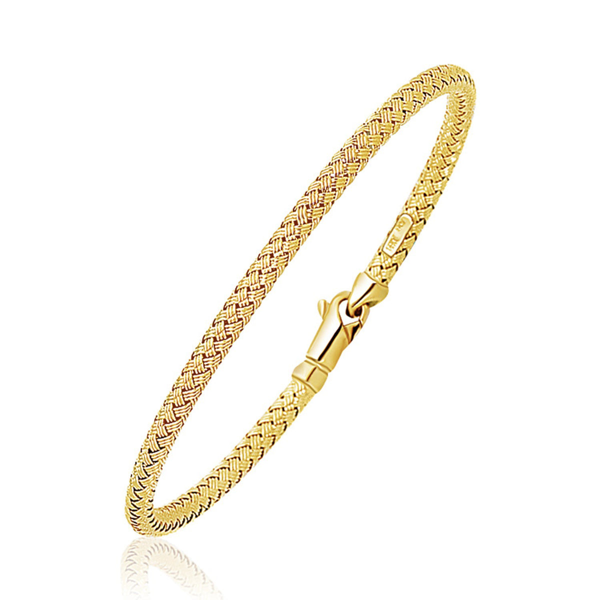 Woven Bangle Bracelet in 14K Yellow Gold