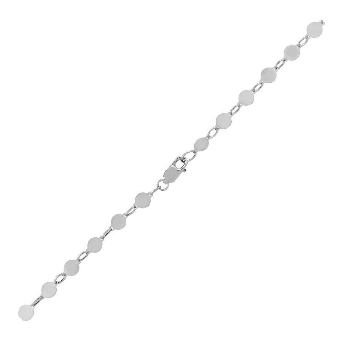 Polished Circles Bracelet in 14K White Gold (4.00 mm)
