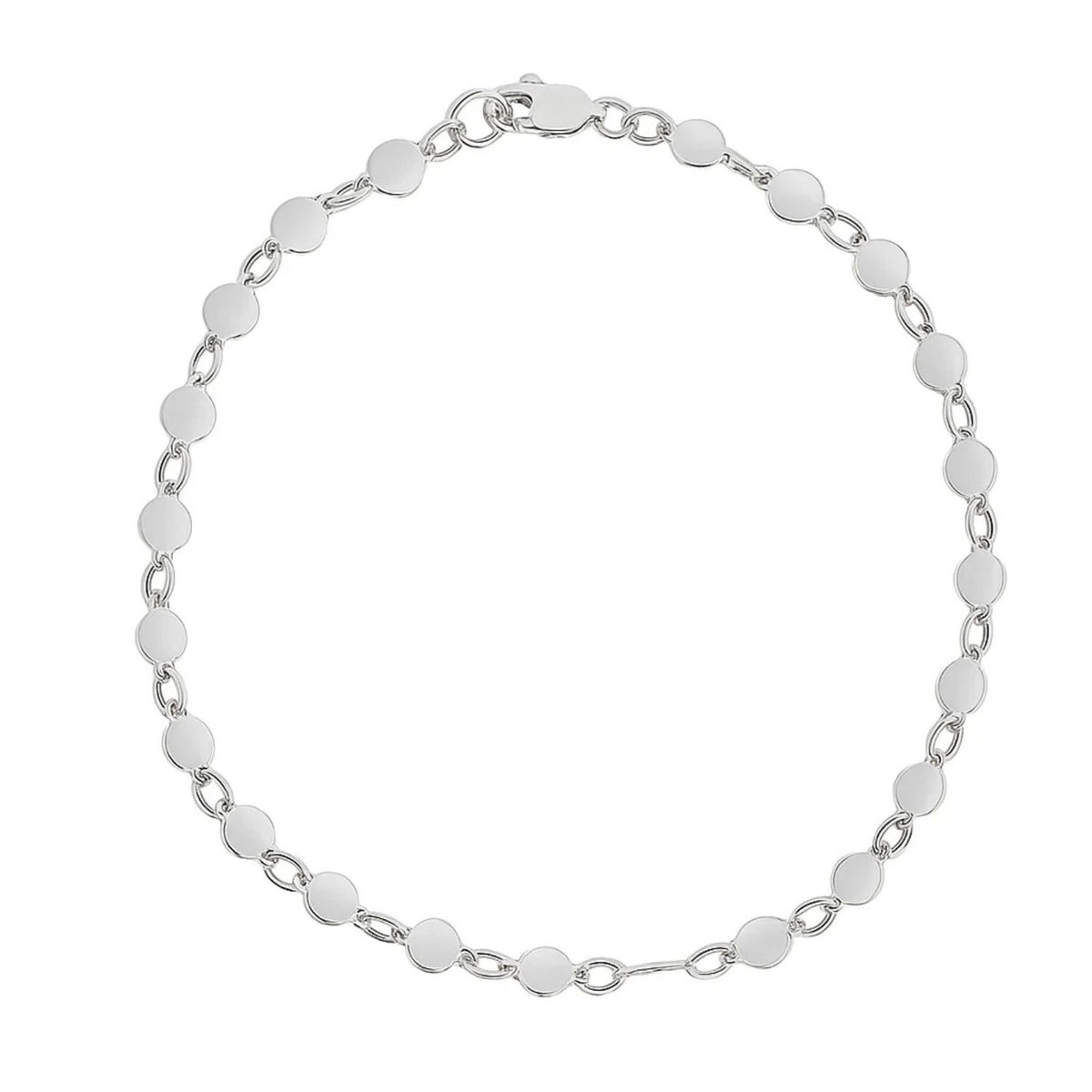 Polished Circles Bracelet in 14K White Gold (4.00 mm)