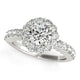 Round Floral Motif Diamond Engagement Ring in 14K White Gold (1 5/8 cttw)