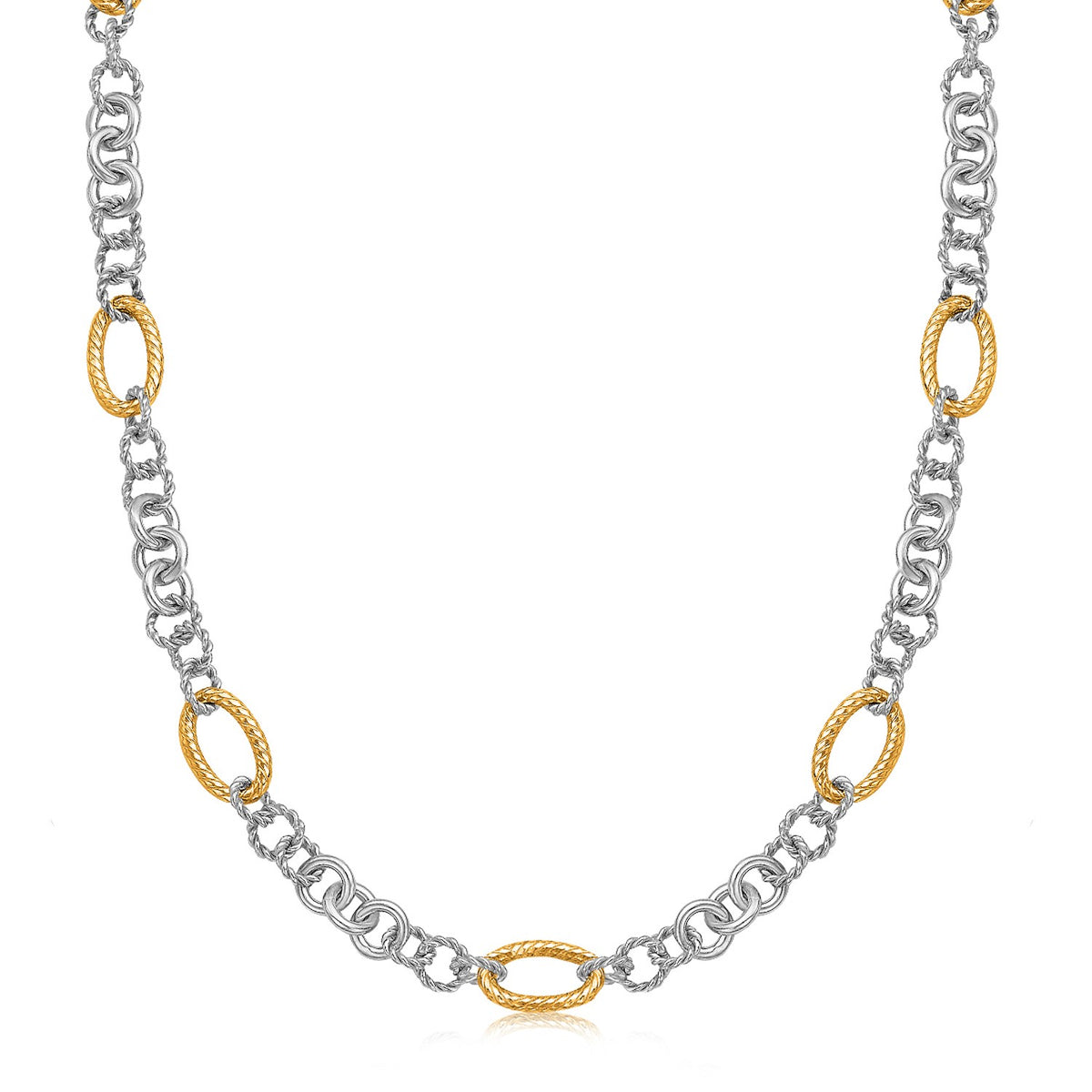 Multi-Style Chain Necklace in 18K Gold & Rhodium Silver