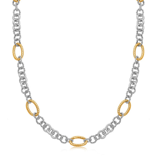 Multi-Style Chain Necklace in 18K Gold & Rhodium Silver