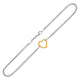 Open Heart Station Anklet in 14K Gold & Sterling Silver