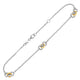 Triple Ring Stationed Anklet in 14K Yellow Gold & Sterling Silver