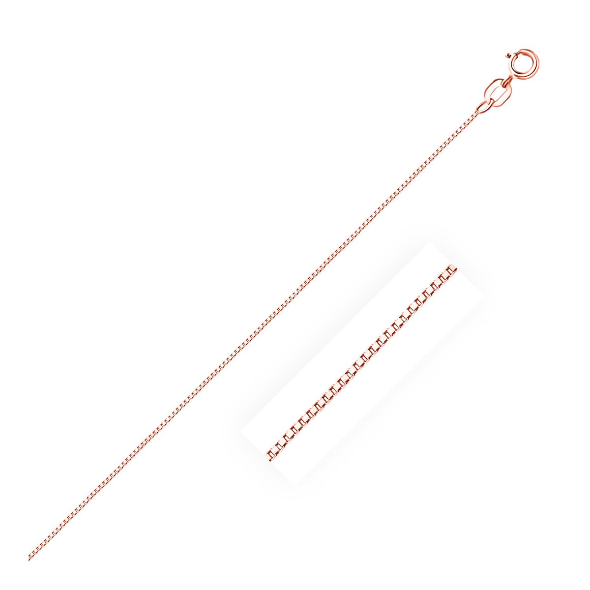 Classic Box Chain in 14K Rose Gold 0.60mm