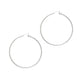 Rhodium-Plated Hoop Earrings in Sterling Silver (2x50mm)