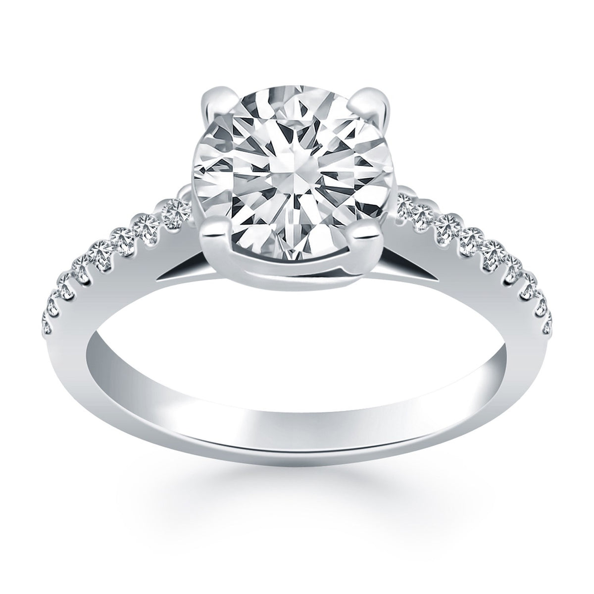 Trellis Diamond Engagement Ring in 14K White Gold
