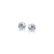 Faceted White CZ Stud Earrings in Sterling Silver (3mm)