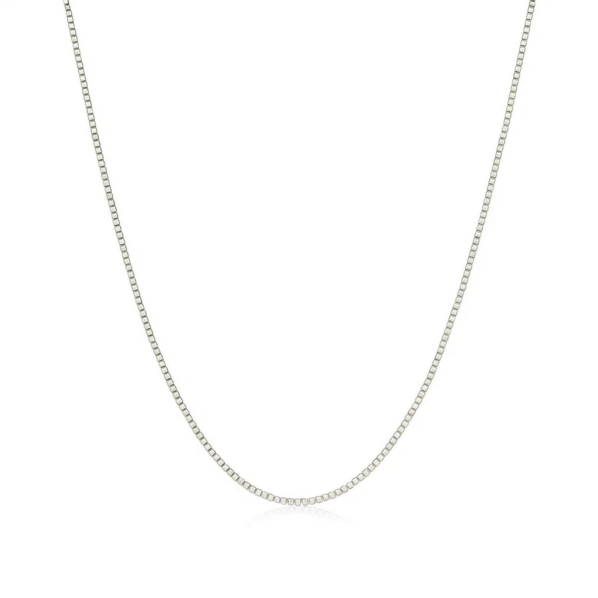 Classic Box Chain in 14K White Gold (0.45 mm)