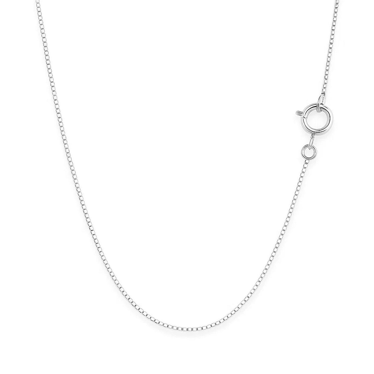 Classic Box Chain in 14K White Gold (0.45 mm)