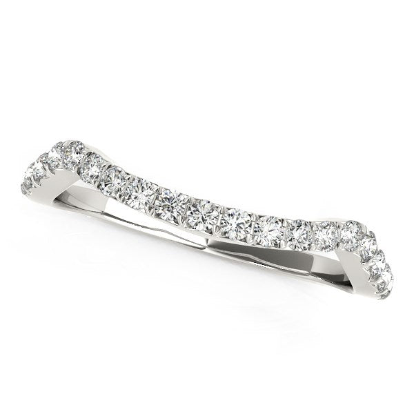 Modern Curvy Design Diamond Wedding Band in 14K White Gold (1/5 cttw)