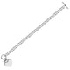 Heart Charm Rolo Chain Bracelet in Rhodium Silver (6.00 mm)