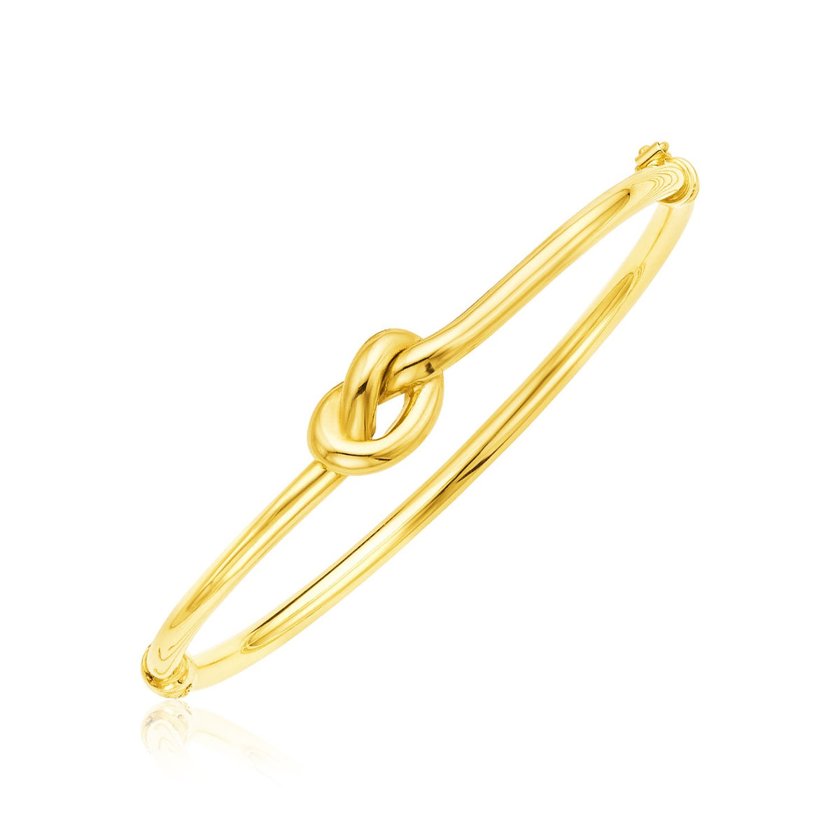Polished Knot Bangle Bracelet in 14K Yellow Gold (9.50 mm)