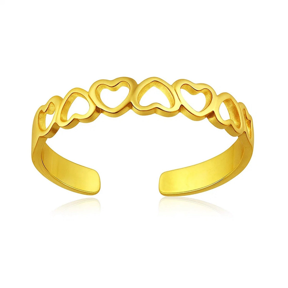 Heart Toe Ring in 14K Yellow Gold