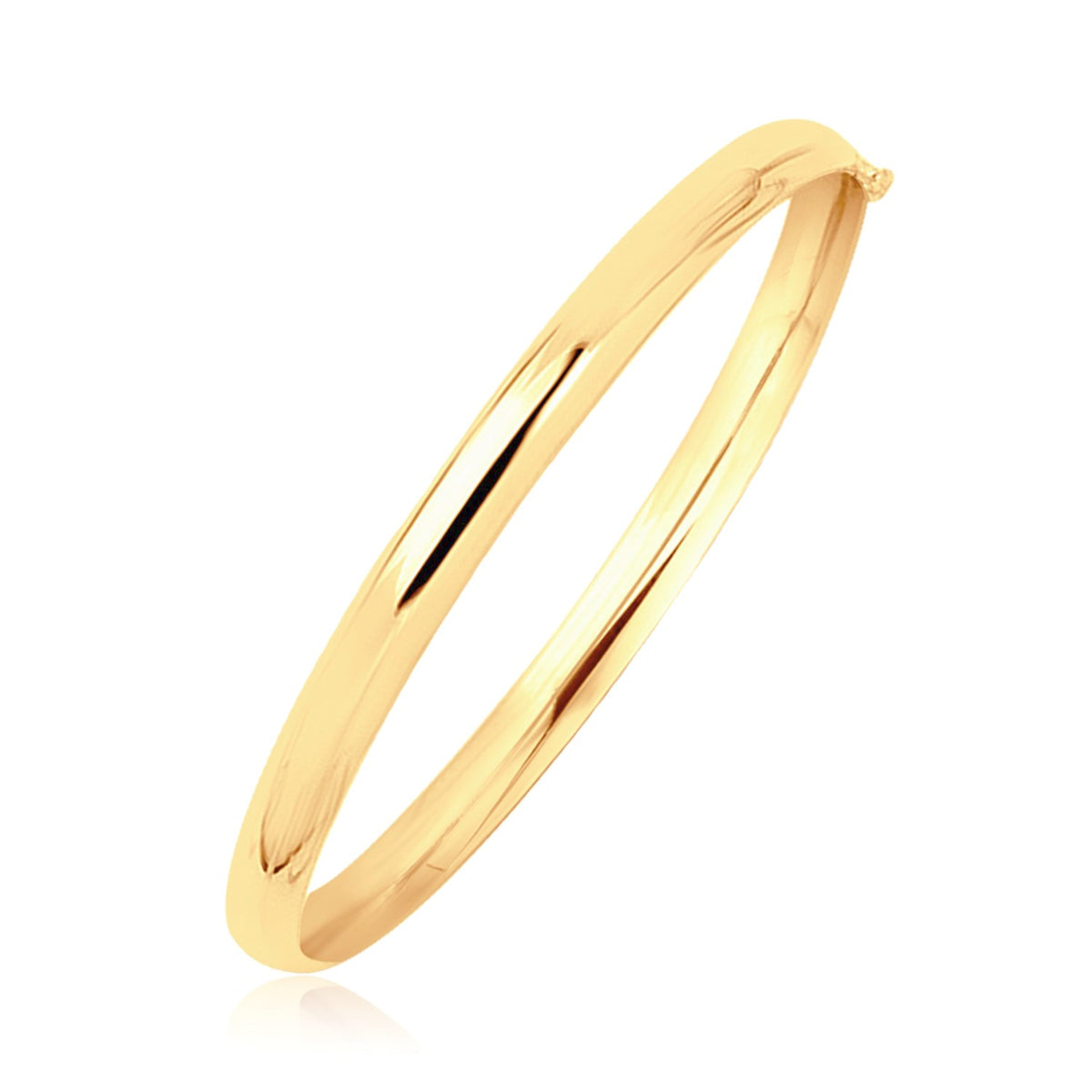 Dome Design Polished Children's Bangle in 14K Yellow Gold (5.50 mm)