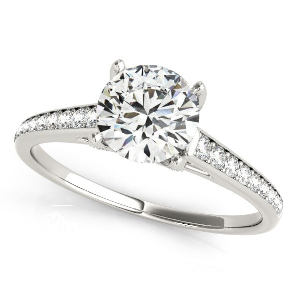 Diamond Engagement Ring With Cathedral Design in 14K White Gold (1 1/3 cttw)