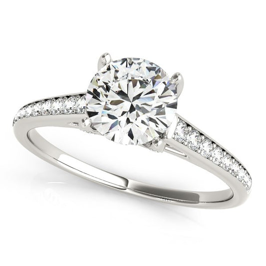 Diamond Engagement Ring With Cathedral Design in 14K White Gold (1 1/3 cttw)