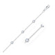 Round White CZ Anklet in 14K White Gold