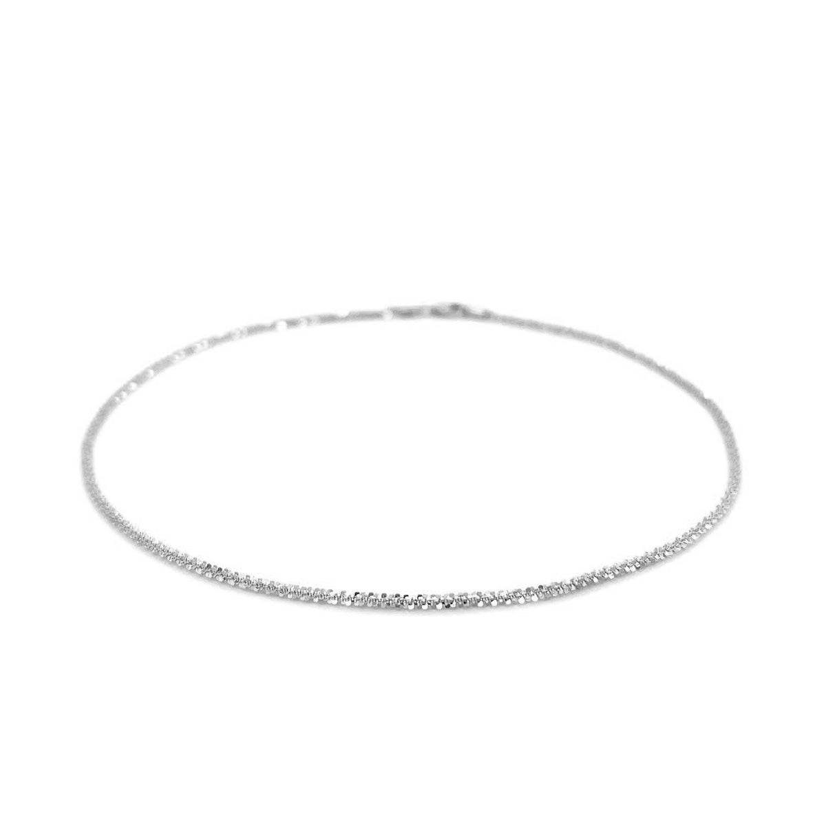 Sparkle Anklet in 14K White Gold 1.5mm