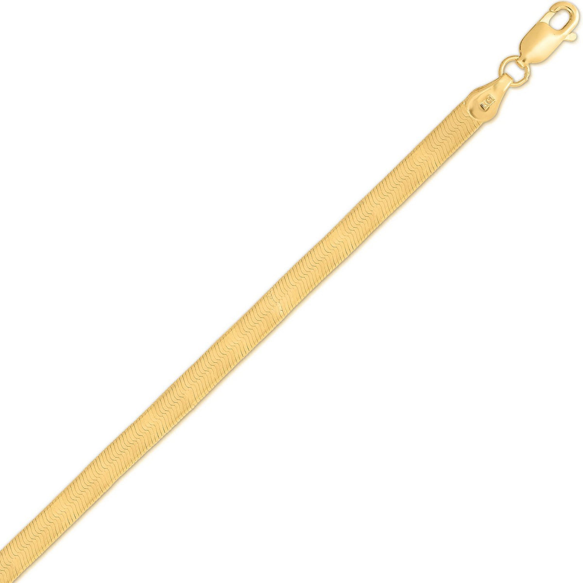 Imperial Herringbone Chain in Yellow Gold-Plated Silver (3.40 mm)
