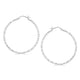 Large Faceted Hoop Earrings in Rhodium-Plated Silver (2x40mm)