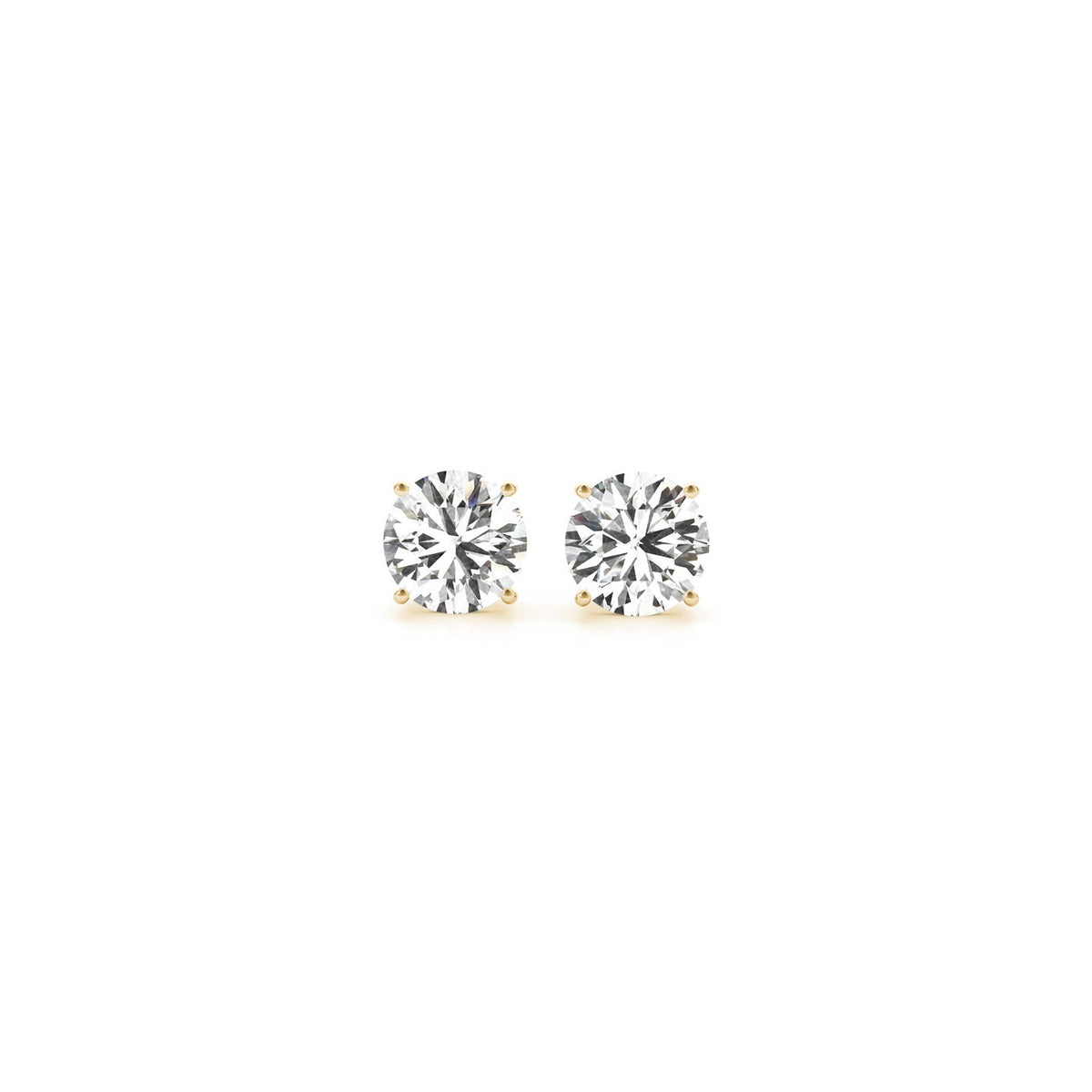 1 cttw IGI Lab Grown Round Diamond Earrings in 14K Yellow Gold G/VS2