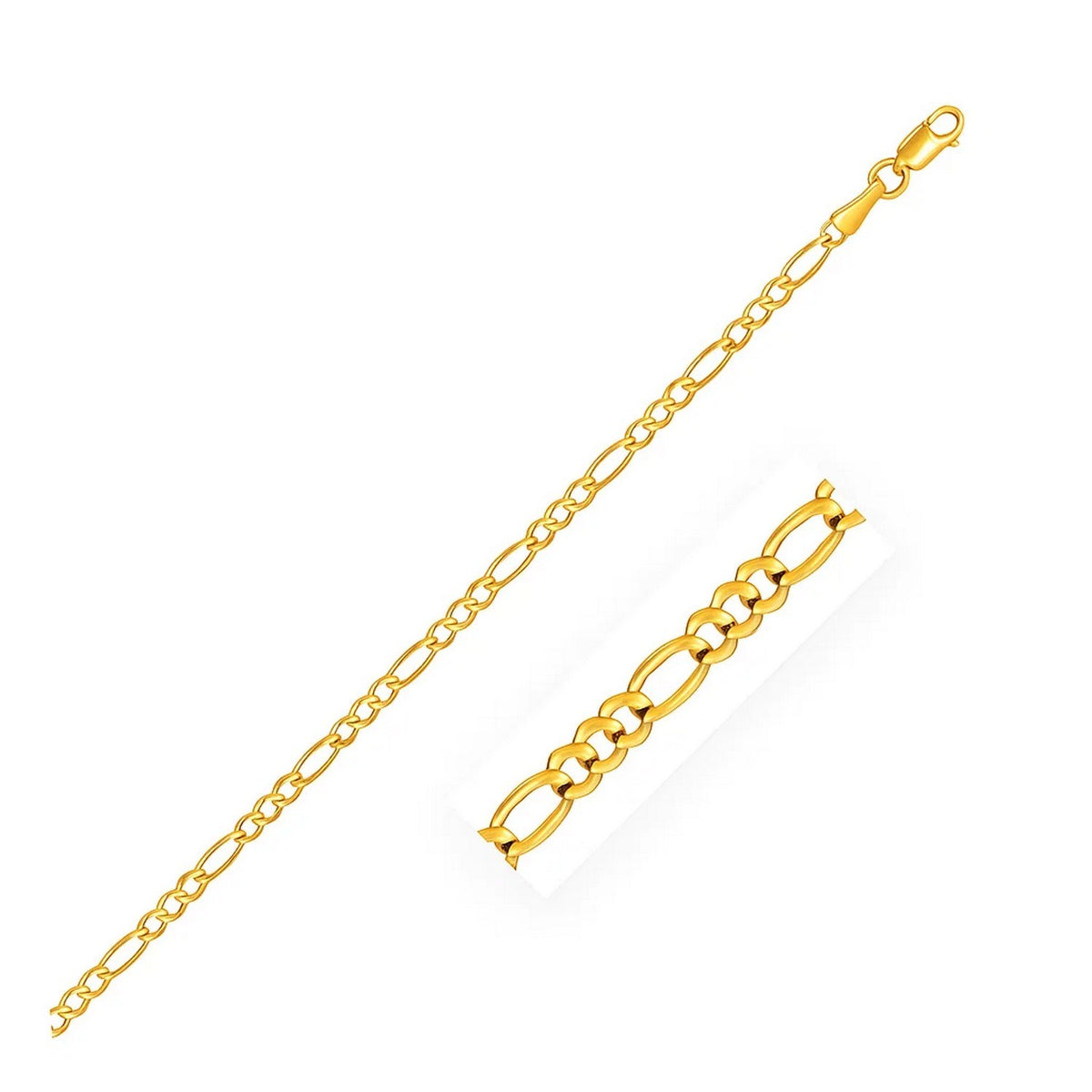 Figaro Anklet in 14K Yellow Gold 2.8mm