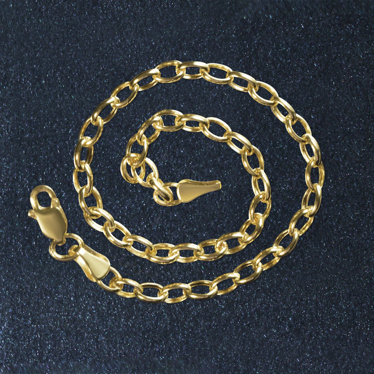 Oval Rolo Chain Bracelet in 14K Yellow Gold