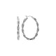 Oval Hoop Braided Diamond Cut Earrings in Silver (4x22mm)