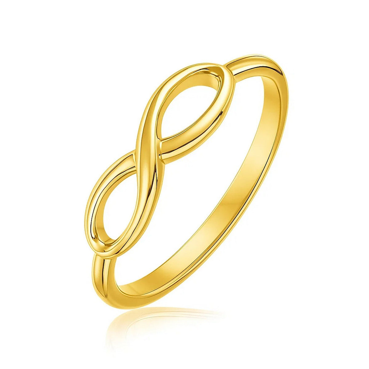 High Polish Infinity Ring in 14K Yellow Gold