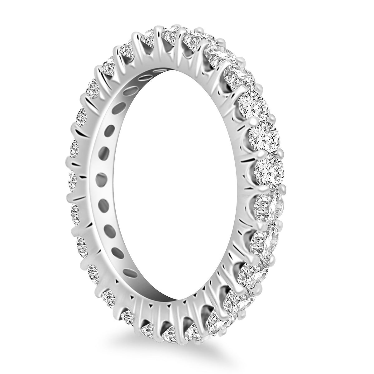 Common Prong Round Diamond Eternity Ring in 14K White Gold