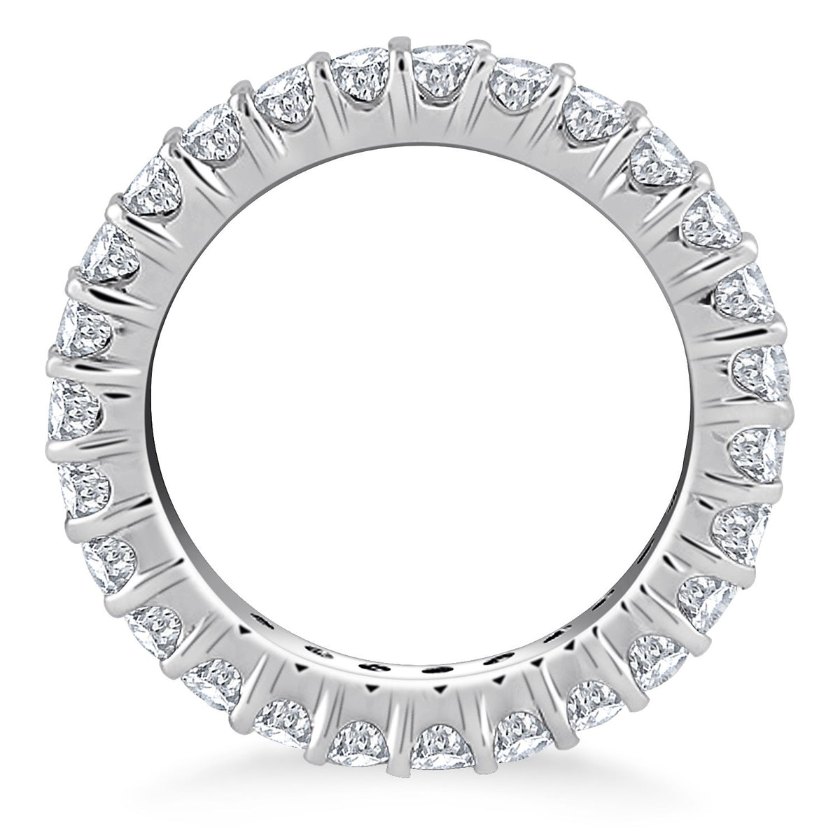 Common Prong Round Diamond Eternity Ring in 14K White Gold