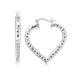 Heart Style Diamond Cut Hoop Earrings in Silver (3x22mm)