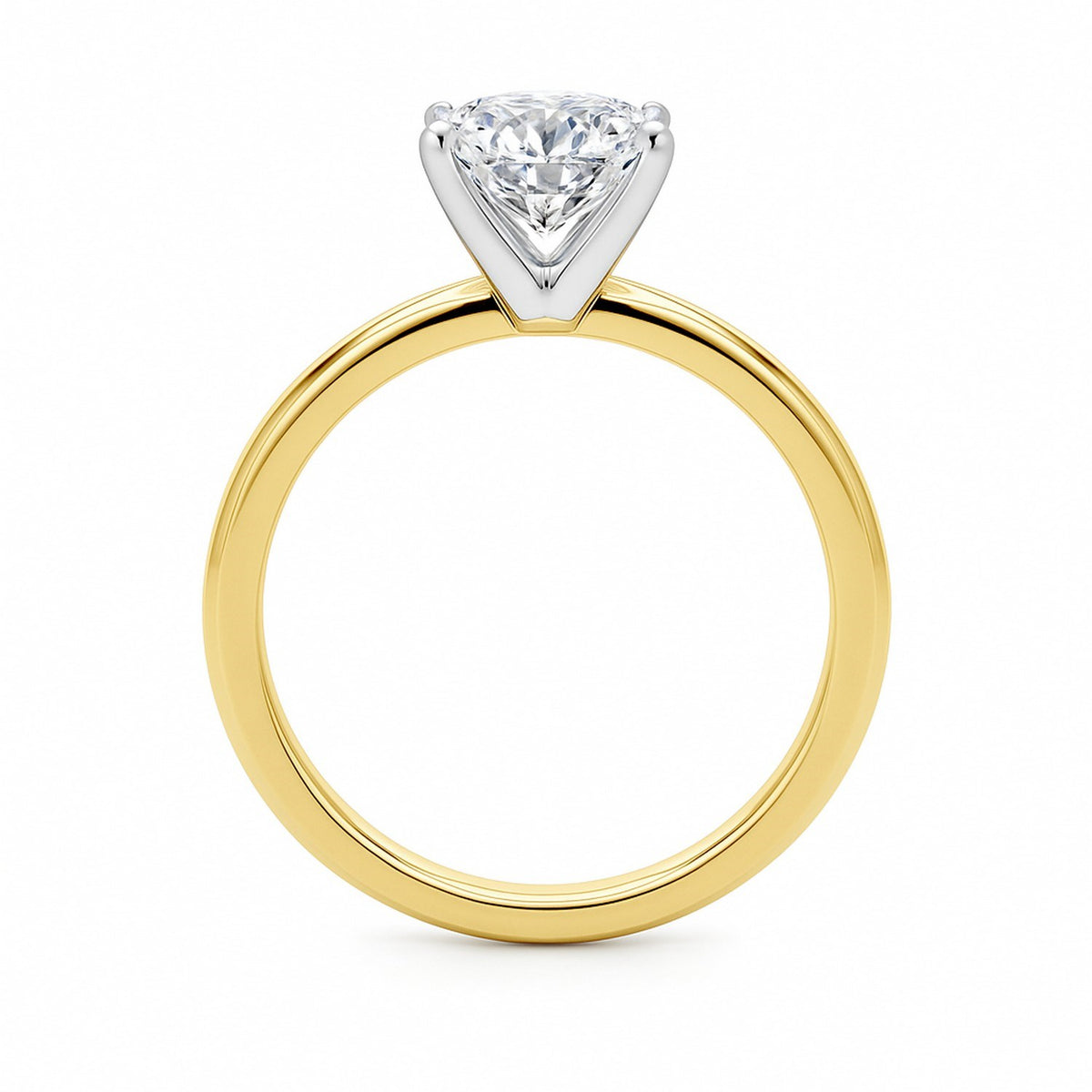1.50 Carat Cushion Lab Grown IGI Diamond Ring in 10K Yellow Gold G/VS1