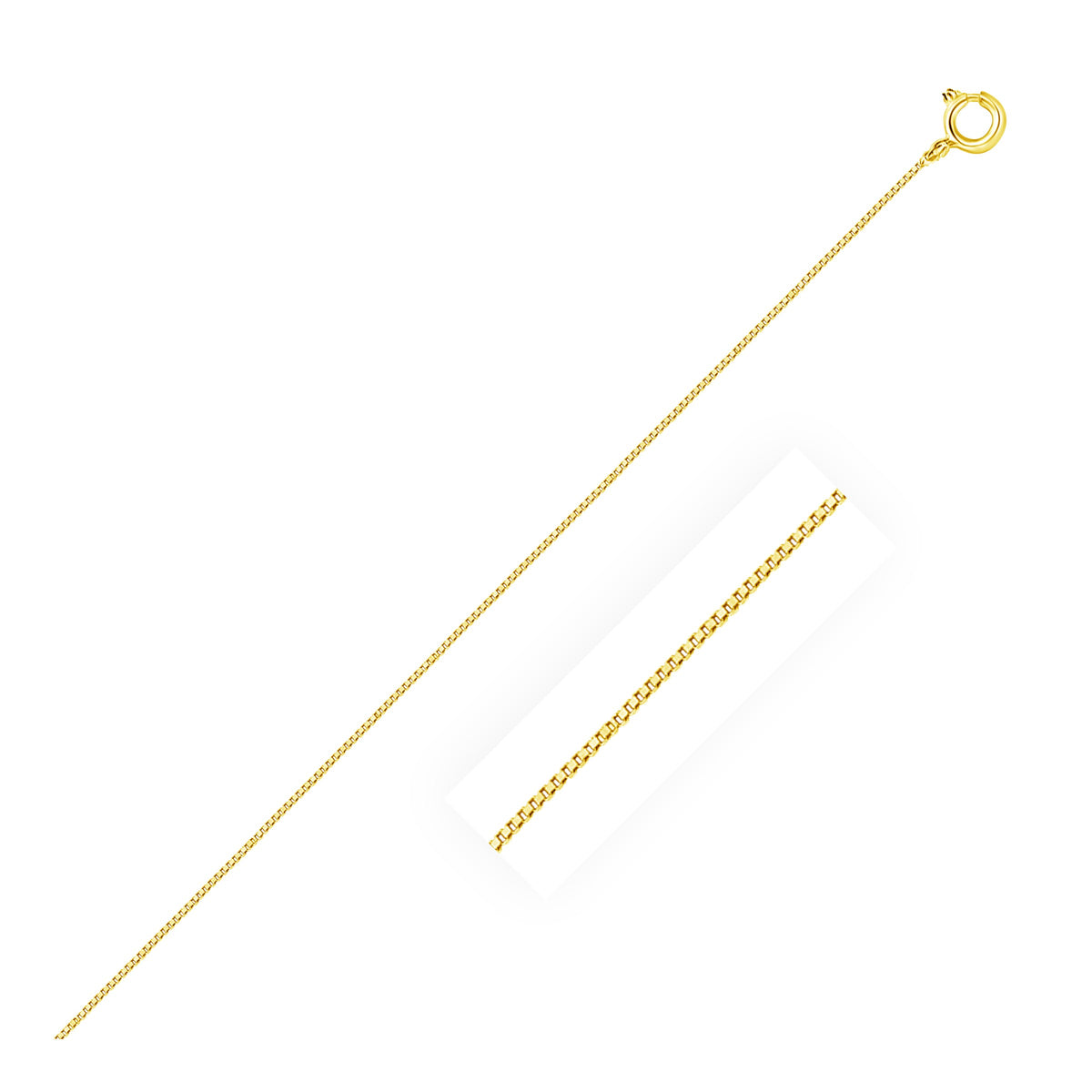 Classic Box Chain in 14K Yellow Gold (0.45 mm)