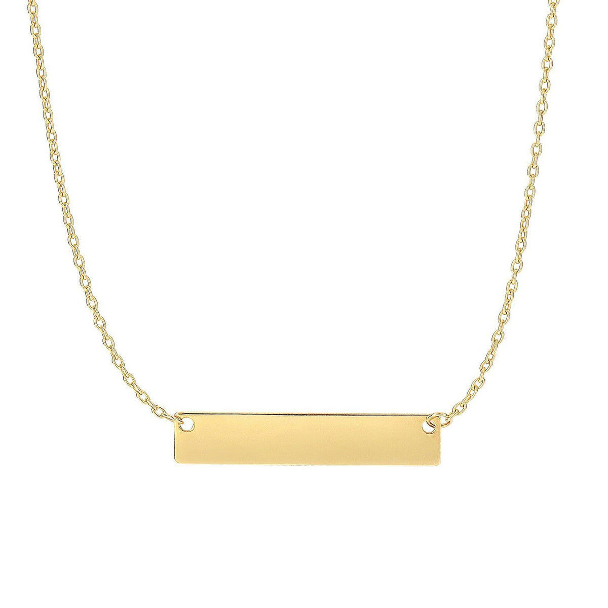 Flat Plate Bar Necklace in 14K Yellow Gold