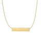 Flat Plate Bar Necklace in 14K Yellow Gold