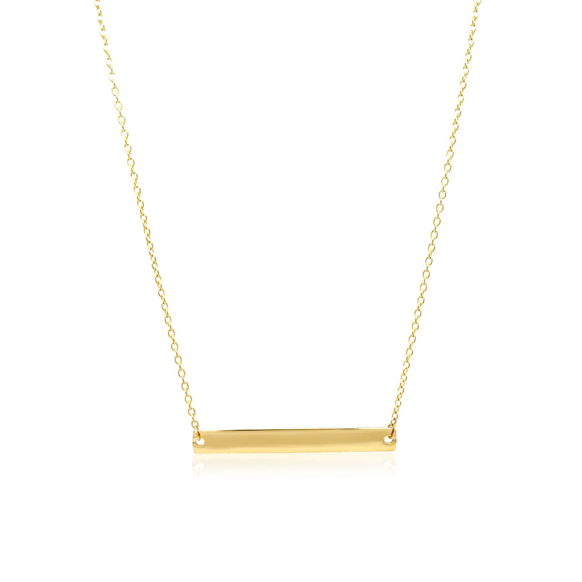 Flat Plate Bar Necklace in 14K Yellow Gold
