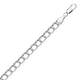 Ridged Circular Chain Bracelet in Rhodium-Plated Silver (6.00 mm)