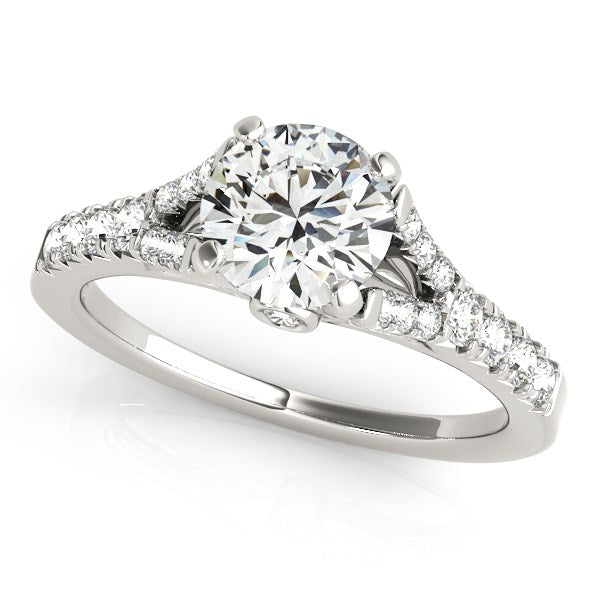 Split Shank Prong Set Diamond Engagement Ring in 14K White Gold (1 3/8 cttw)